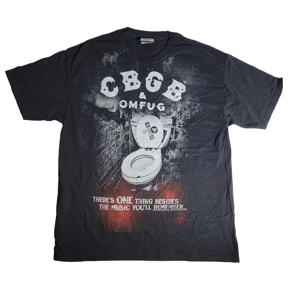 CBGB OMFUG Our Toilet Graphic T-Shirt Mens Large Black Punk Rock Music Tee L